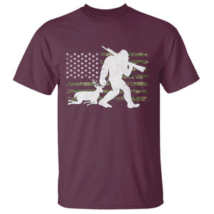 Bigfoot Camo Deer Hunting T Shirt Camo USA Flag Buck Season Sasquatch TS10 Maroon Print Your Wear