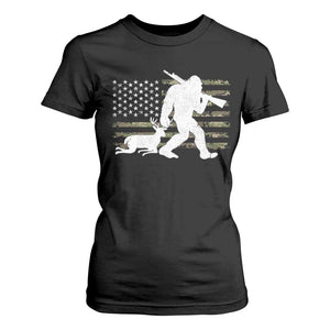 Bigfoot Camo Deer Hunting T Shirt For Women Camo USA Flag Buck Season Sasquatch TS10 Black Print Your Wear