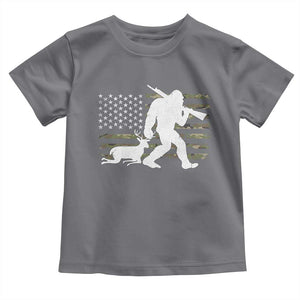 Bigfoot Camo Deer Hunting Toddler T Shirt Camo USA Flag Buck Season Sasquatch TS10 Charcoal Print Your Wear