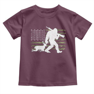 Bigfoot Camo Deer Hunting Toddler T Shirt Camo USA Flag Buck Season Sasquatch TS10 Maroon Print Your Wear