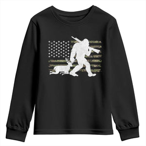 Bigfoot Camo Deer Hunting Youth Sweatshirt Camo USA Flag Buck Season Sasquatch TS10 Black Print Your Wear