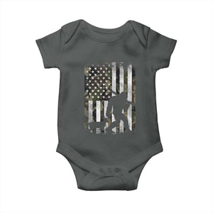 Bigfoot Deer Hunting Baby Onesie Camo US Flag Deer Elk Buck Hunting Hunter Dad TS10 Dark Heather Print Your Wear