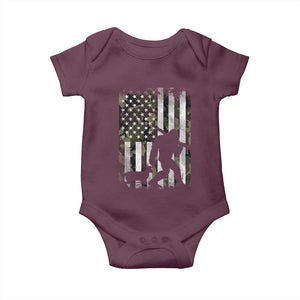 Bigfoot Deer Hunting Baby Onesie Camo US Flag Deer Elk Buck Hunting Hunter Dad TS10 Maroon Print Your Wear