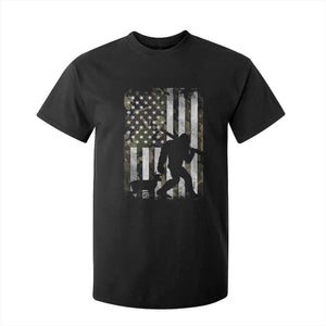 Bigfoot Deer Hunting T Shirt For Kid Camo US Flag Deer Elk Buck Hunting Hunter Dad TS10 Black Print Your Wear
