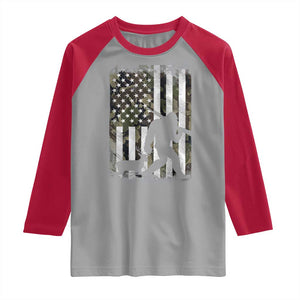 Bigfoot Deer Hunting Raglan Shirt Camo US Flag Deer Elk Buck Hunting Hunter Dad TS10 Sport Gray Red Print Your Wear