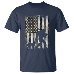Bigfoot Deer Hunting T Shirt Camo US Flag Deer Elk Buck Hunting Hunter Dad TS10 Navy Print Your Wear