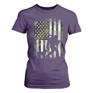 Bigfoot Deer Hunting T Shirt For Women Camo US Flag Deer Elk Buck Hunting Hunter Dad TS10 Purple Print Your Wear