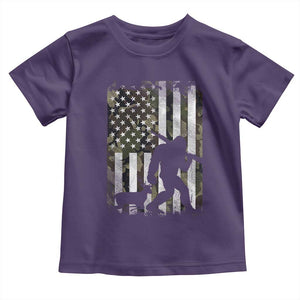 Bigfoot Deer Hunting Toddler T Shirt Camo US Flag Deer Elk Buck Hunting Hunter Dad TS10 Purple Print Your Wear