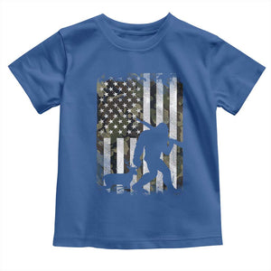 Bigfoot Deer Hunting Toddler T Shirt Camo US Flag Deer Elk Buck Hunting Hunter Dad TS10 Royal Blue Print Your Wear