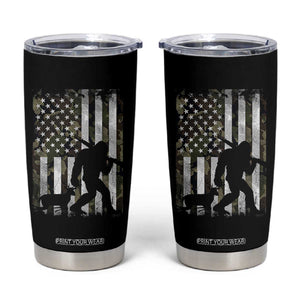 Bigfoot Deer Hunting Tumbler Cup Camo US Flag Deer Elk Buck Hunting Hunter Dad TS10 Black Print Your Wear