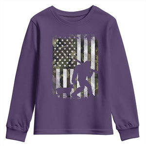 Bigfoot Deer Hunting Youth Sweatshirt Camo US Flag Deer Elk Buck Hunting Hunter Dad TS10 Purple Print Your Wear