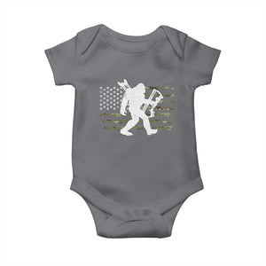 Bow Hunting Archer Bigfoot Baby Onesie Sasquatch Camo US Flag Hunter Dad TS10 Charcoal Print Your Wear