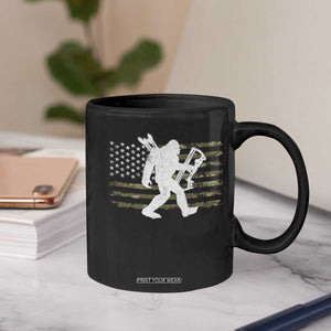 Bow Hunting Archer Bigfoot Coffee Mug Sasquatch Camo US Flag Hunter Dad TS10 Print Your Wear