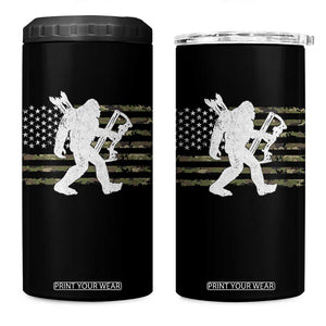 Bow Hunting Archer Bigfoot 4 in 1 Can Cooler Tumbler Sasquatch Camo US Flag Hunter Dad TS10 One Size: 16 oz Black Print Your Wear