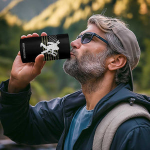 Bow Hunting Archer Bigfoot 4 in 1 Can Cooler Tumbler Sasquatch Camo US Flag Hunter Dad TS10 Print Your Wear