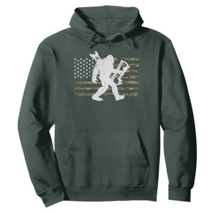 Bow Hunting Archer Bigfoot Hoodie Sasquatch Camo US Flag Hunter Dad TS10 Dark Forest Green Print Your Wear