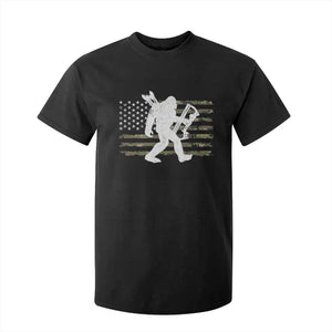 Bow Hunting Archer Bigfoot T Shirt For Kid Sasquatch Camo US Flag Hunter Dad TS10 Black Print Your Wear