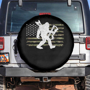 Bow Hunting Archer Bigfoot Spare Tire Cover Sasquatch Camo US Flag Hunter Dad TS10 No hole Black Print Your Wear