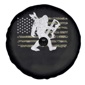 Bow Hunting Archer Bigfoot Spare Tire Cover Sasquatch Camo US Flag Hunter Dad TS10 Print Your Wear