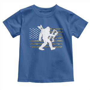 Bow Hunting Archer Bigfoot Toddler T Shirt Sasquatch Camo US Flag Hunter Dad TS10 Royal Blue Print Your Wear
