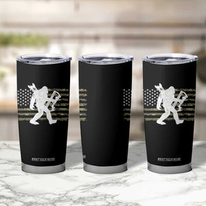 Bow Hunting Archer Bigfoot Tumbler Cup Sasquatch Camo US Flag Hunter Dad TS10 Print Your Wear