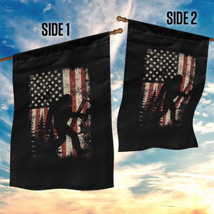 Bow Hunting Bigfoot America Flag Garden Flag Patriotic Sasquatch With Archer Hunter Dad TS10 Print Your Wear