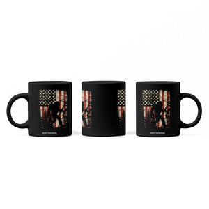 Bow Hunting Bigfoot America Flag Coffee Mug Patriotic Sasquatch With Archer Hunter Dad TS10 Print Your Wear