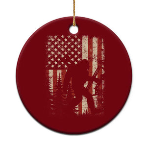 Bow Hunting Bigfoot America Flag Ceramic Ornament Patriotic Sasquatch With Archer Hunter Dad TS10 1pc Red Print Your Wear