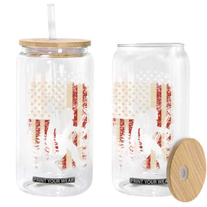 Bow Hunting Bigfoot America Flag Glass Can Patriotic Sasquatch With Archer Hunter Dad TS10 Print Your Wear