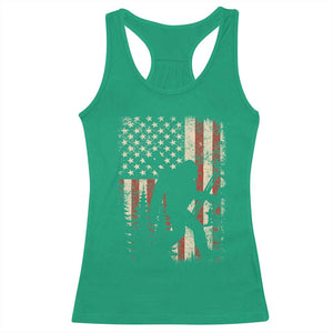 Bow Hunting Bigfoot America Flag Racerback Tank Top Patriotic Sasquatch With Archer Hunter Dad TS10 Irish Green Print Your Wear