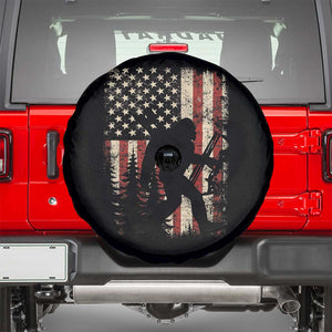 Bow Hunting Bigfoot America Flag Spare Tire Cover Patriotic Sasquatch With Archer Hunter Dad TS10 Black Print Your Wear