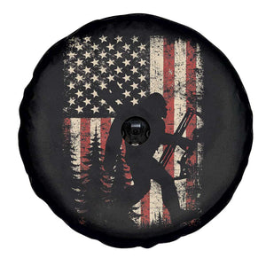 Bow Hunting Bigfoot America Flag Spare Tire Cover Patriotic Sasquatch With Archer Hunter Dad TS10 Print Your Wear