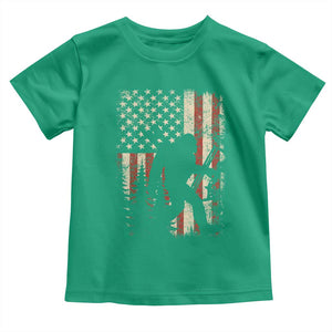 Bow Hunting Bigfoot America Flag Toddler T Shirt Patriotic Sasquatch With Archer Hunter Dad TS10 Irish Green Print Your Wear