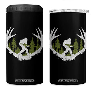 Bigfoot Gun Owner 4 in 1 Can Cooler Tumbler Retro Deer Hunting Sasquatch Hunter Dad TS10 One Size: 16 oz Black Print Your Wear
