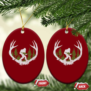 Bigfoot Gun Owner Ceramic Ornament Retro Deer Hunting Sasquatch Hunter Dad TS10 Print Your Wear