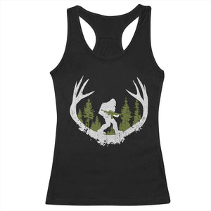 Bigfoot Gun Owner Racerback Tank Top Retro Deer Hunting Sasquatch Hunter Dad TS10 Black Print Your Wear