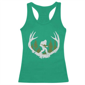 Bigfoot Gun Owner Racerback Tank Top Retro Deer Hunting Sasquatch Hunter Dad TS10 Irish Green Print Your Wear