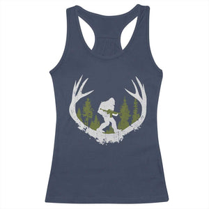 Bigfoot Gun Owner Racerback Tank Top Retro Deer Hunting Sasquatch Hunter Dad TS10 Navy Print Your Wear