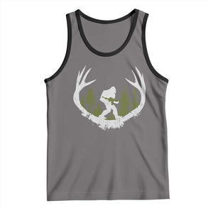 Bigfoot Gun Owner Tank Top Retro Deer Hunting Sasquatch Hunter Dad TS10 Deep Heather Black Print Your Wear