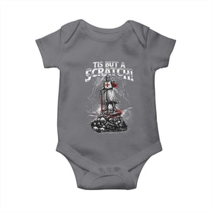 Funny Tis But A Scratch Medieval Warrior Knight Baby Onesie Funny Gift Sarcastic Quote TS10 Charcoal Print Your Wear