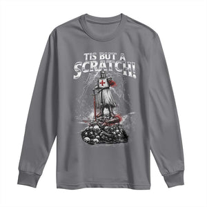 Funny Tis But A Scratch Medieval Warrior Knight Long Sleeve Shirt Funny Gift Sarcastic Quote TS10 Charcoal Print Your Wear