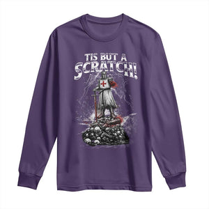 Funny Tis But A Scratch Medieval Warrior Knight Long Sleeve Shirt Funny Gift Sarcastic Quote TS10 Purple Print Your Wear