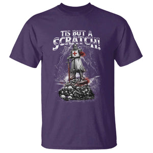 Funny Tis But A Scratch Medieval Warrior Knight T Shirt Funny Gift Sarcastic Quote TS10 Purple Print Your Wear