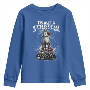 Funny Tis But A Scratch Medieval Warrior Knight Youth Sweatshirt Funny Gift Sarcastic Quote TS10 Royal Blue Print Your Wear