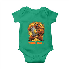 Personalized BF Angry Bear Grating Cheese Baby Onesie Custom Text Football Fans TS10 Irish Green Print Your Wear