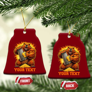 Personalized BF Angry Bear Grating Cheese Ceramic Ornament Custom Text Football Fans TS10 Print Your Wear
