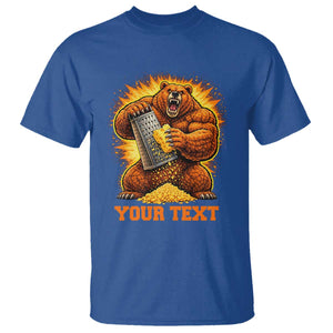 Personalized BF Angry Bear Grating Cheese T Shirt Custom Text Football Fans TS10 Royal Blue Print Your Wear
