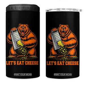 Angry Bear Grating Let's Eat Cheese 4 in 1 Can Cooler Tumbler CFB Game Day Sport Fan TS10 One Size: 16 oz Black Print Your Wear