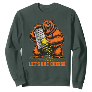 Angry Bear Grating Let's Eat Cheese Sweatshirt CFB Game Day Sport Fan TS10 Dark Forest Green Print Your Wear
