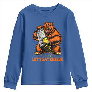 Angry Bear Grating Let's Eat Cheese Youth Sweatshirt CFB Game Day Sport Fan TS10 Royal Blue Print Your Wear